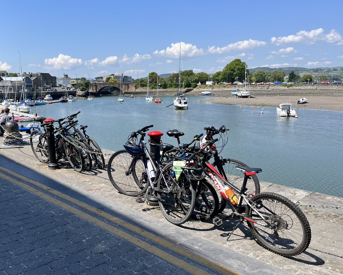 Bicycles, Boats and Beautiful Blue Skies for The Bank Holiday in The Old Boro today! Great to see the town packed once again! The last few days has been just phenomenal in #Dungarvan! Clonea Strand packed with visitors also! ☀️🍻🏊‍♀️🍟🍗🍦🍹