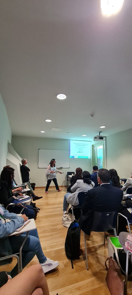 IUEM_UAM's tweet photo. La mañana del primer día del workshop se ha dedicado al tema "Est-ce qu’on a besoin des données genrées?", resaltando la necesidad e importancia de desagregar los datos por sexo #WE4LEAD https://t.co/y2biqE3Od8