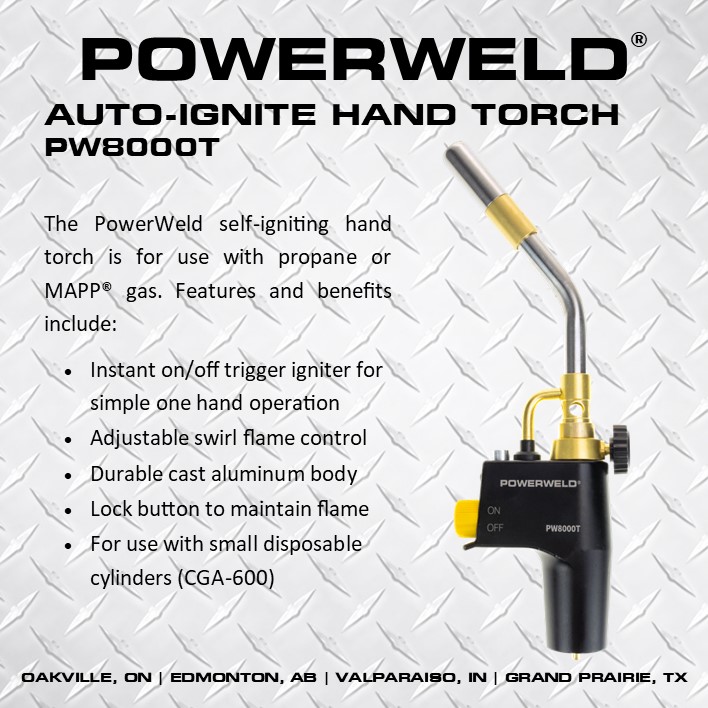PowerWeld's tweet photo. New from PowerWeld - the PW8000T auto-ignite hand torch! https://t.co/5ziSIst7xo