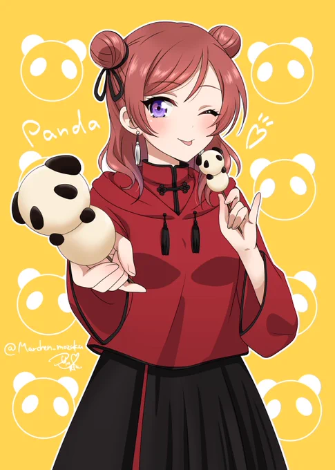 真姫ちゃんとパンダのおだんご  #真姫ちゃん毎日まみむめも