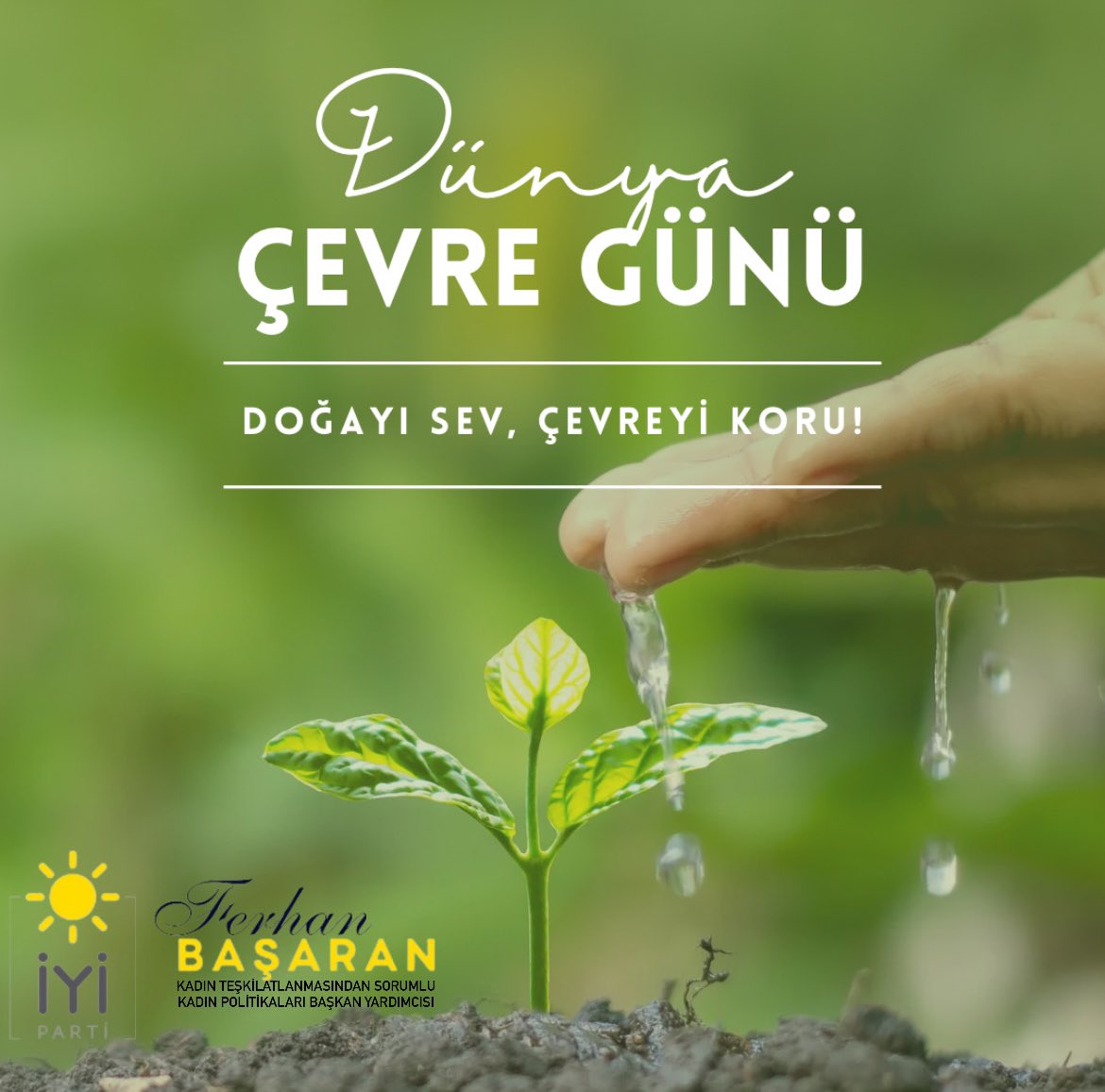 Dünya Çevre Günü kutlu olsun .
Doğayı çok sev, çevreyi hep koru ! ☀️🌿
<a href="/meral_aksener/">Meral Akşener</a> 
<a href="/iyiparti/">İYİ Parti</a>