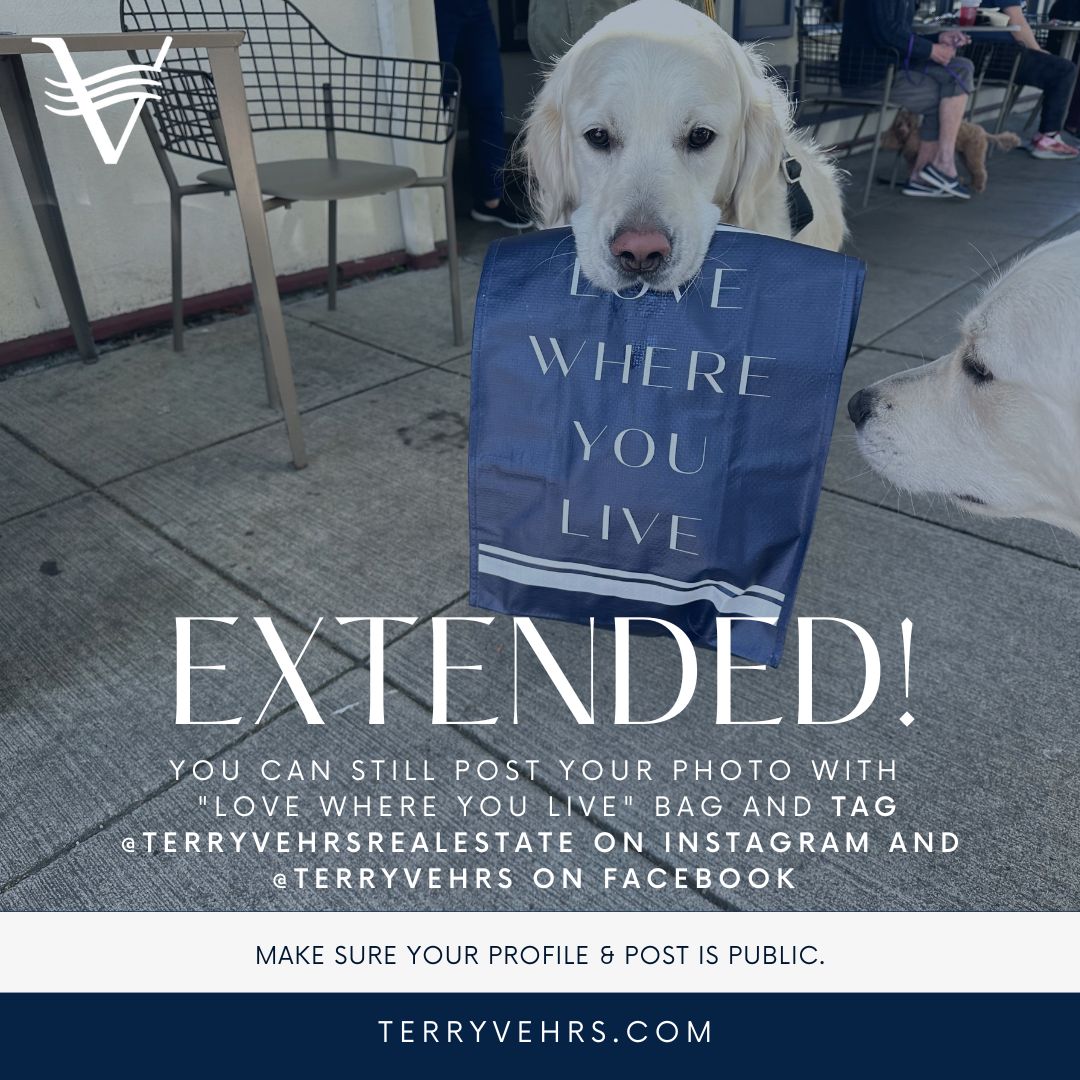 EXTENDED!

You can still post your photo with 'Love where You Live' bag and tag @terryvehrsrealestate on Instagram and @terryvehrs on Facebook.

Make sure your profile & post is public.

The Winner will be announced on June 18th.
.
.
.
#edmondssummermarket #TerryVehrsRealEstate