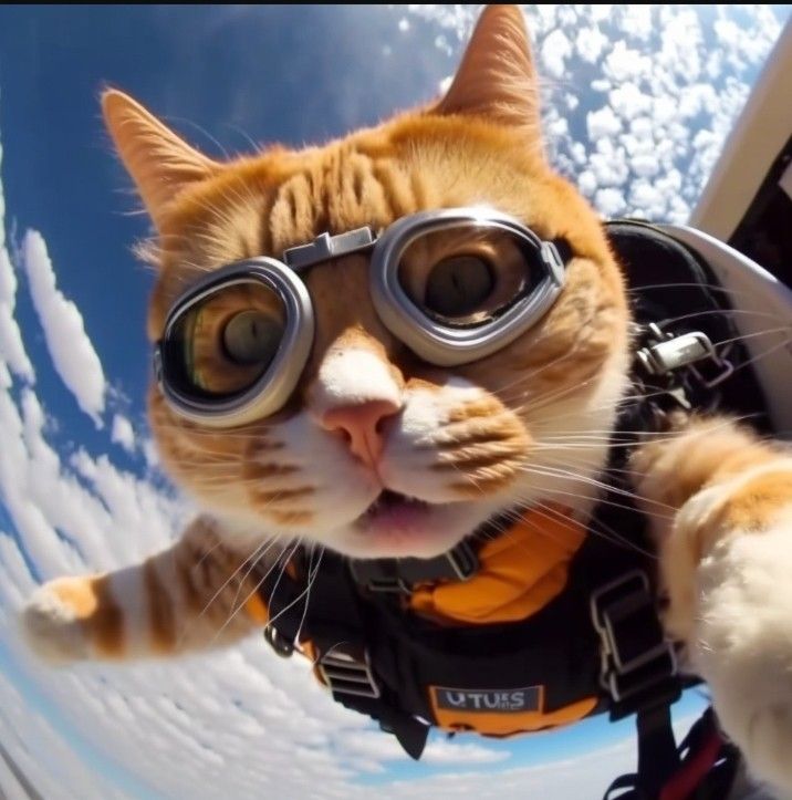 Why you skydiving kitty?