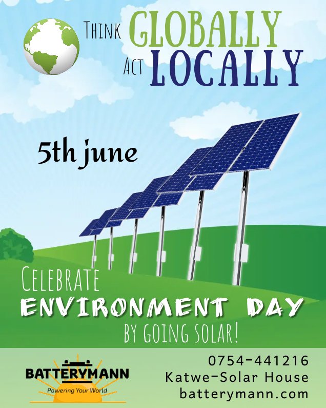 AbacusMarkets's tweet photo. #WorldEnvironmentDay
#ThinkSolar
#ReduceDeforestation
#ClimateChange
Sponsored by The BatteryMann, Solar Energy dealer in Kampala Uganda. https://t.co/LujUjLkn3w