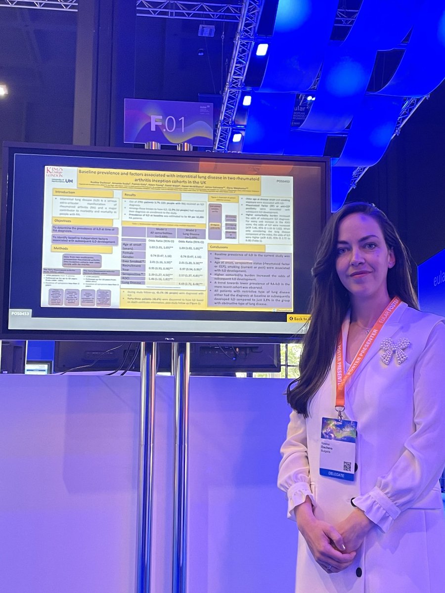 Delighted sharing our work at #EULAR2023 #RheumatoidArthritis #ILD.
Honoured to be part of this team: <a href="/ElenaNikiUK/">Elena Nikiphorou</a> <a href="/Stats_Amanda/">Amanda Busby</a> <a href="/drjamesgalloway/">James Galloway</a>