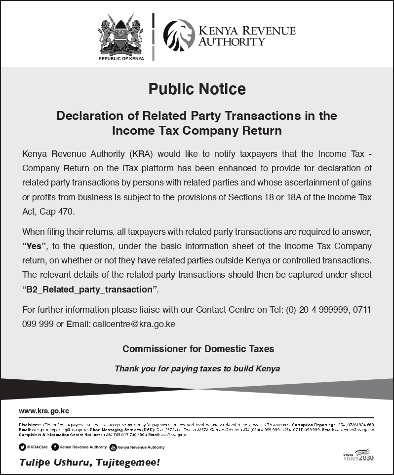 Kenya Revenue Authority on Twitter "We have enhanced the Tax Company Return on the