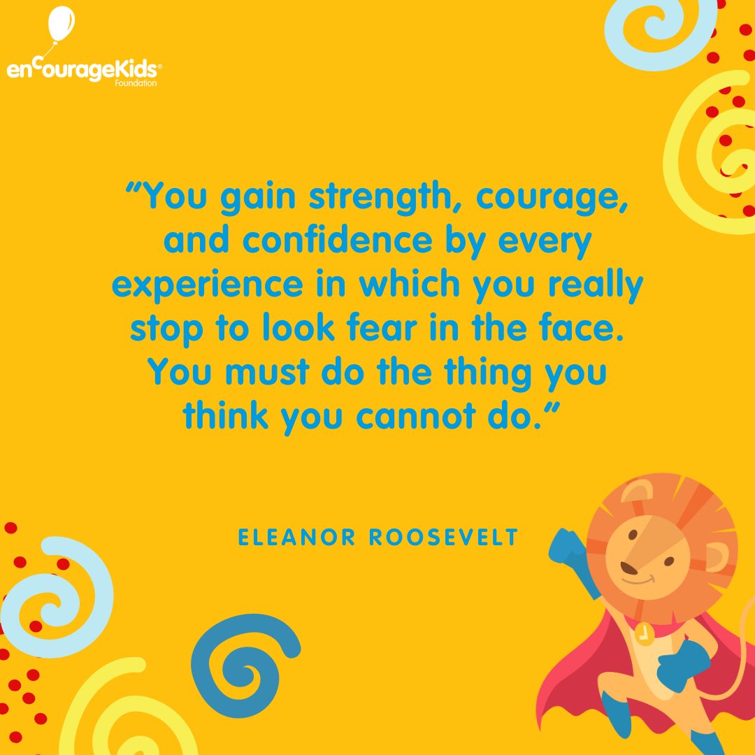 …and we think that hospitalized children are brave and courageous each and every day. 🧸🩺⚕️

#encouragekids #childlife #childlifespecialist #childrenshealth #childrenshospital #helpchildren #quotesforkids #affirmationsforkids #eleanorroosevelt #couragequotes