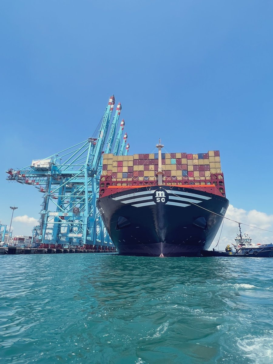 El gigante de los mares llegó a algeciras #algeciras #puertodealgeciras #algecirasport #portacontenedores #mscloreto #megaship #barcomasgrandedelmundo #msc #apmterminalalgeciras