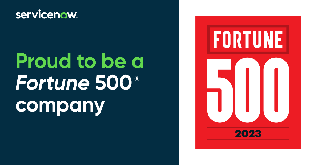 We're honored to share that <a href="/ServiceNow/">ServiceNow</a> has been named to the Fortune 500® list for the first time in company history, joining an elite group of the largest companies in the United States! Learn more: spr.ly/6017Oa1Wh
