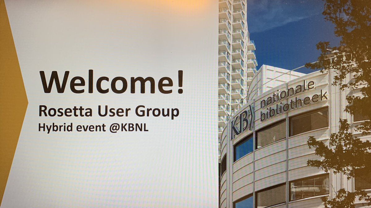 Delighted to welcome all participants today for the first in-person Rosetta User Group meeting since 4 years! 🎉 A lot to talk about regarding product development and sharing best practices. And that in lovely The Hague <a href="/KB_Nederland/">KB Nederland</a> 😊