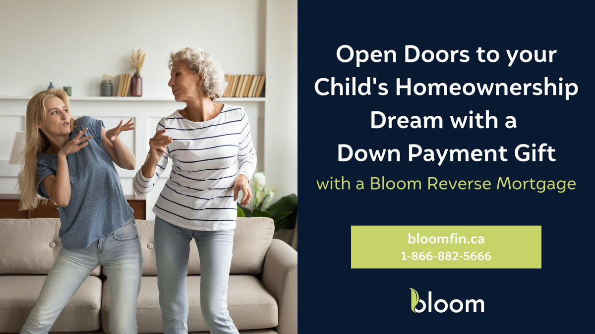 With a Bloom Reverse Mortgage, you can leverage the equity in your home to provide them with a generous down payment gift. 

You have the power to support your children's dreams of homeownership, learn more at welcome.bloomfin.ca

#ReverseMortgage #DownPaymentGift