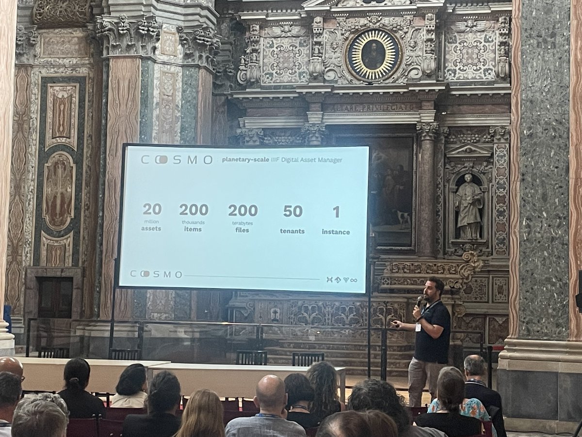 iiif_io's tweet photo. Up next, Giovanni Borelli (@Haltadef) giving us an overview of Coosmo for the management and preservation of #IIIF resources. https://t.co/tb8GMGCo99