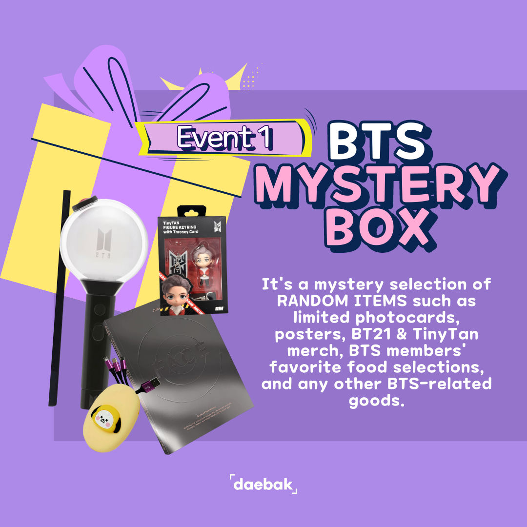 daebakbox's tweet photo. Get ready to celebrate 10 incredible years with BTS! From June 6 to 15, shop till you drop and indulge in the best of BTS merchandise 💜
https://t.co/mjXMBMqFNA
#daebakbox #getdaebak #btsanniversary #bts10thanniversary #btsmysterybox #btsmerch #shoplikearmy https://t.co/fckCAfXuk0