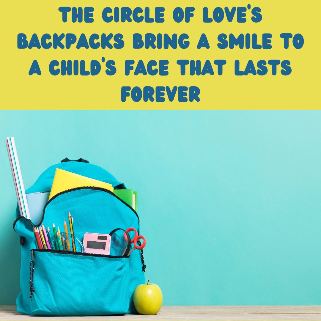The Circle of Love Foundation's backpacks helps children start on the right foot to begin the school year. You can help bring smiles and joy to children's faces by donating to thecircleoflove.org today! #donatenow #circleoflove #success 😃