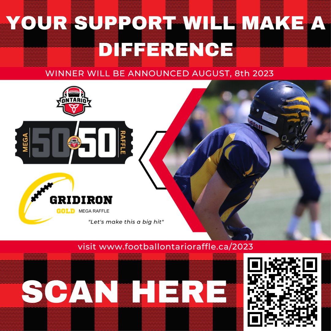 Get ready for the ultimate cash lottery in Ontario, supporting Myers Riders and youth football in Ontario. Your support will  ensure the game remains safe and affordable for all families! Scan the QR code  or follow this link: rafflebox.ca/raffle/footbal…