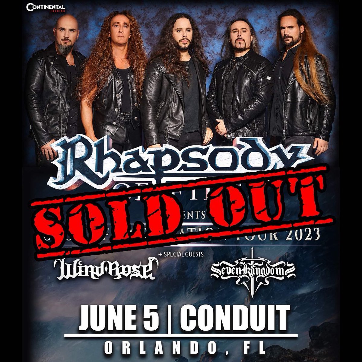 .@_rhapsodyoffire 
With: #windrose/#SevenKingdoms

Today: 6/5 Orlando, FL - Conduit 🇺🇸 SOLD OUT