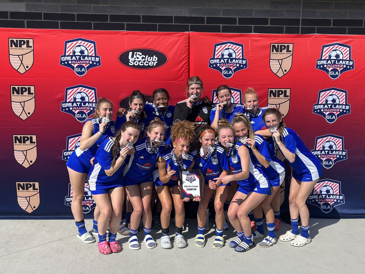 KaylaWonsick's tweet photo. Great games this past weekend that resulted in our Ambassadors 06 girls taking home our GLA conference champions title!! Our season continues as we will play in Chicago next and then hopefully to Colorado! @Ambassadors_FC https://t.co/3ZtfYBHJkh