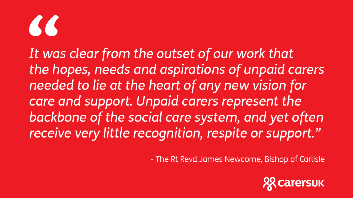 James Newcome, the Church of England’s lead Bishop on Health and Social Care, shares how the New Deal for carers outlined in the Archbishop’s Care and Support Reimagined report would help carers get the support they need.

📝 Read his #CarersWeek blog: carersuk.org/news/carers-we…