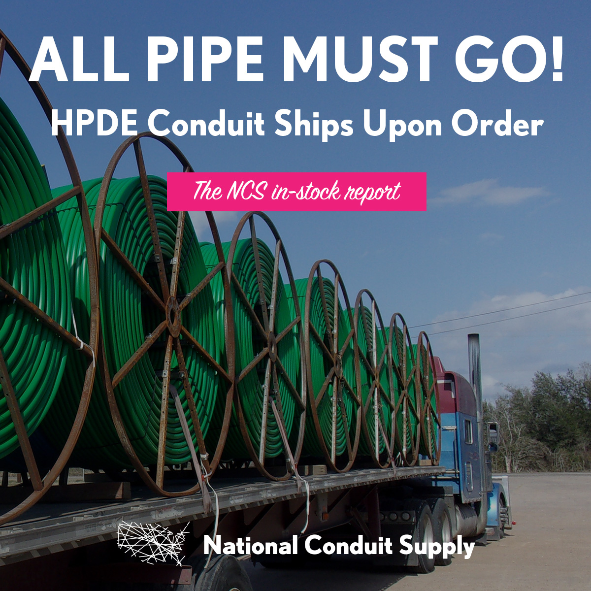 We need room in the warehouse, so buy some of this #HDPE!

Trucks out today, here’s the inventory:
mailchi.mp/conduitsupply/…

.

.

.

.

#hdpepipe #hdpeconduit #conduit #telecom #broadband #telecommunications #5G #6G #fixedwireless #fiberoptics #Undergroundcable