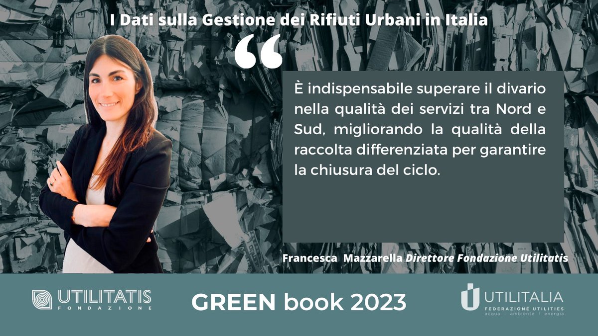 UTILITALIA's tweet photo. Francesca Mazzarella Direttrice di Utilitatis presenta "I Dati Sulla Gestione Dei Rifiuti Urbani In Italia"  #GreenBook2023 . Seguite la diretta qui https://t.co/0L4BaLE0XC #giornatamondialedellambiente #utilitatis #5giugno https://t.co/OiD4a1qfks