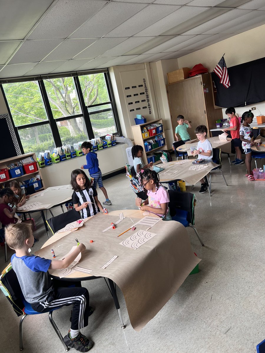 Saving the best for last! One of our favorite projects is Vowel Town! We are building a town with our table and labeling using all the long vowel teams we learned! First things first - roads &amp; streets #hatchtigers #teamwork #op97