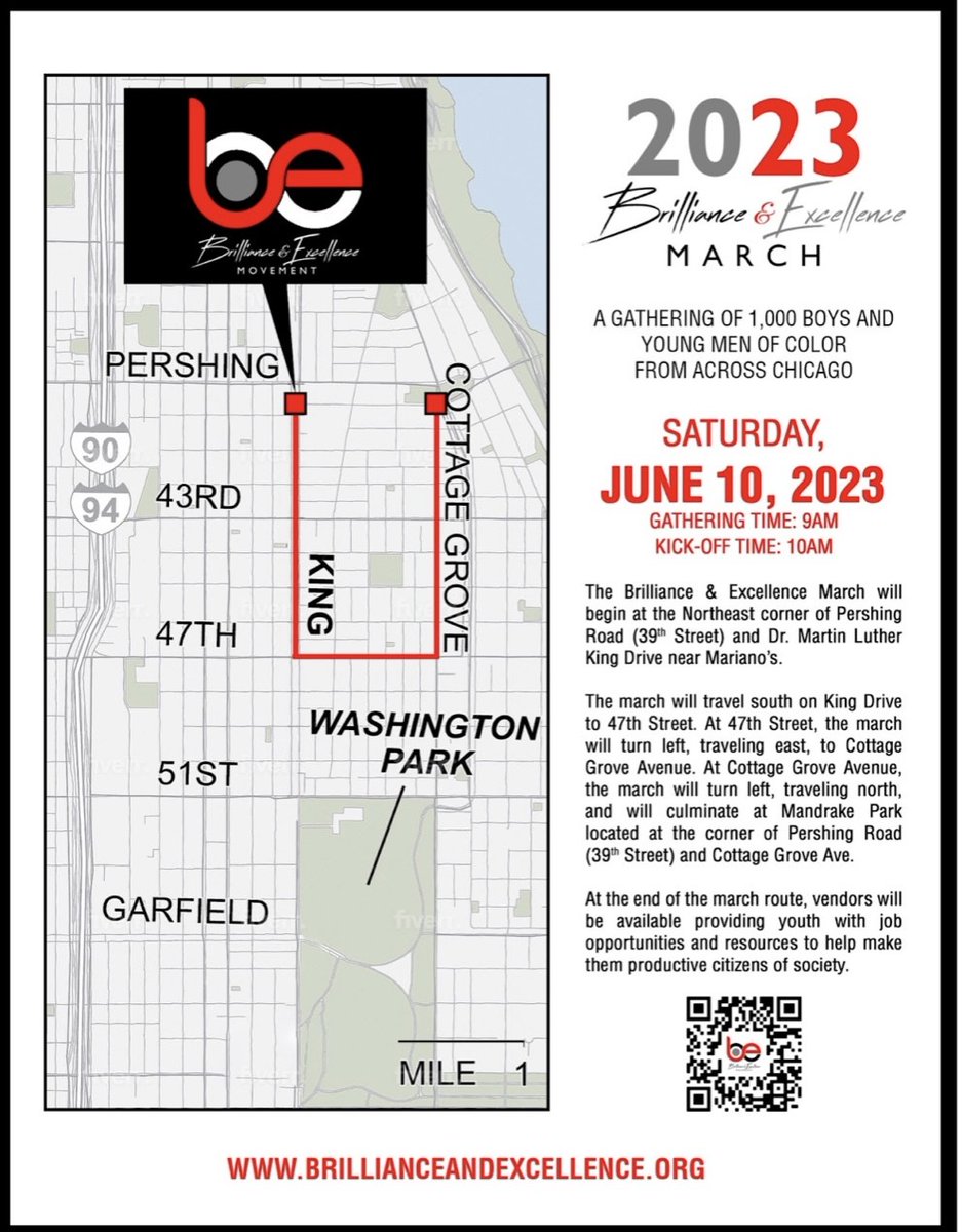 SATURDAY — Brilliance &amp; Excellence March
A gathering of 1,000 boys and young men of color from across Chicago

pv.togetherchicago.com/event/be-march…

#BrillianceandExcellence #Chicago
