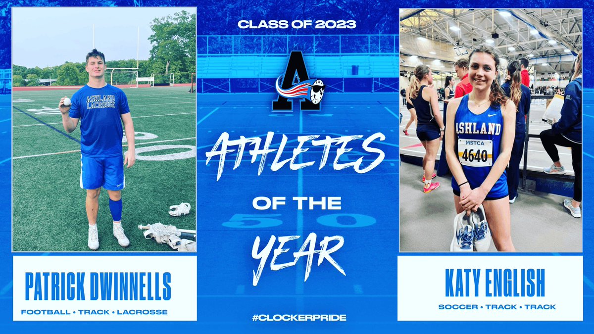 ClockerAD's tweet image. Congratulations to both Patrick Dwinnells and Katy English, who were named the Athletes of the Year at Class Day! #ClockerPride @ClockerClub @ClockerNation @AshlandHS_XCTF @ClockersoccerG @ClockerFootball @MrGrahamAHS @Kstcoeur @MrsELachapelle @Ms_Sullivan_AHS