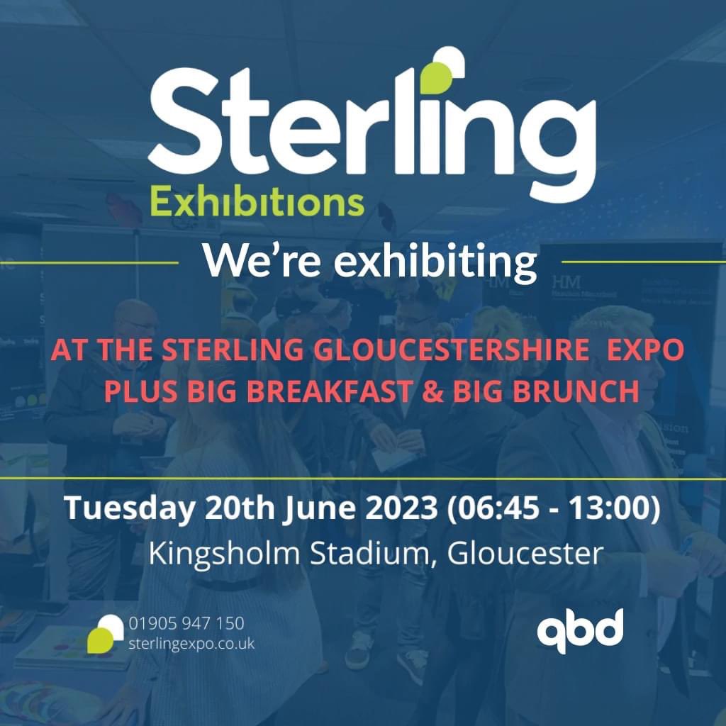 In just 2 week we'll be exhibiting at the Sterling Expo - Gloucester.

If you're looking for ways to kick-start your business growth, or simply want a bit of advice and guidance on your next steps, come along on the 20th June!
#businessgrowth  #networking #digitalagency #qbd