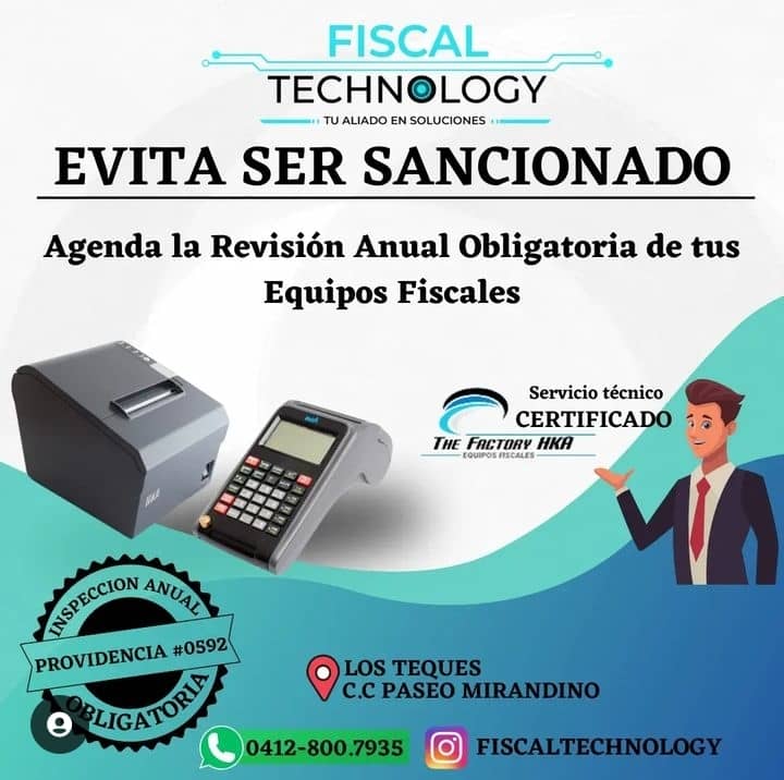 No olvides agendar la Revisión Anual Obligatoria de tus Equipos Fiscales.
 
 ⚠️No Dejes que te Multen ⚠️

📱 (0212)322.74.83/ (0412) 800.79.35

 @fiscaltechnology

Somos Servicio Técnico Autorizado📝
 
 #PubliAvance2023 #maquinasfiscales