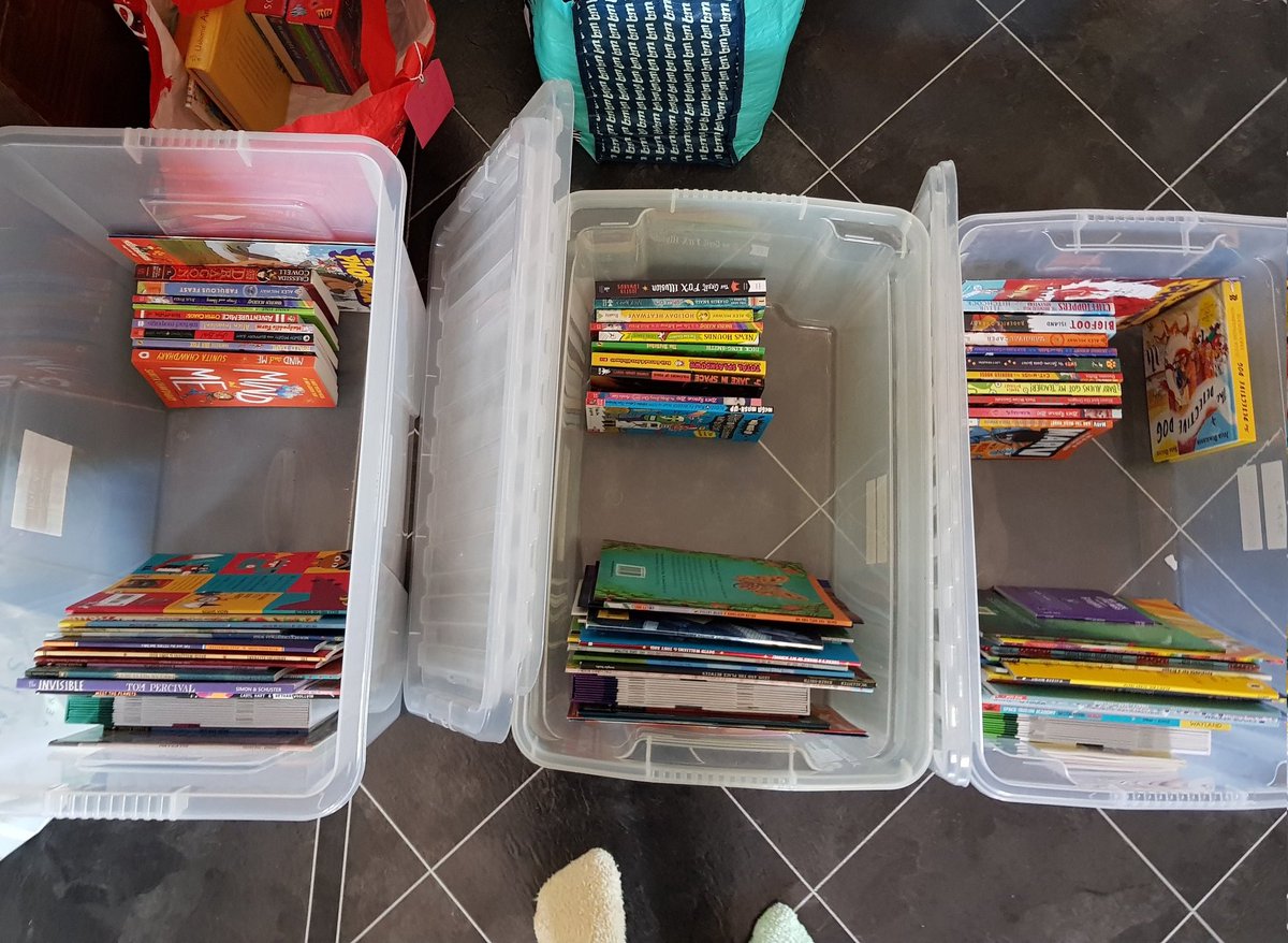 Class boxes (roving library) coming along nicely, and it's only day 1 of donations arriving!!!

Thanks so so much to all who have donated books. I'll do my best to inform everyone when their packages arrive. 💕

#YattonFire #bookdonations