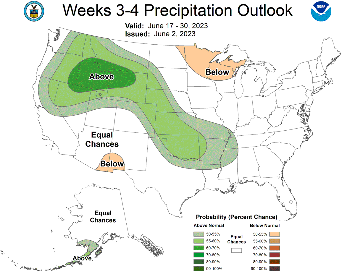 247dotAg's tweet photo. Interesting shift for the last half of June.  Dryness coming to the south and southeast, then heat coming into the same regions. Does that mean hotter/drier into the Eastern Midwest or hotter/wetter? Is Gulf moisture going to coming up into the Midwest &amp; not rain in the south? https://t.co/fghb4wrcVp