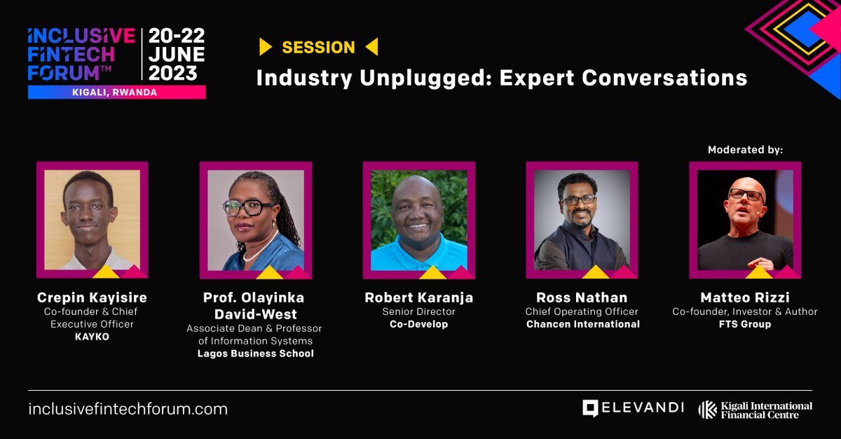 At Industry Unplugged, gain valuable insights into the challenges, trends, and future of the finance industry from industry experts! Find out more: hubs.ly/Q01SgDVp0 @crepinkayisire @ydavidwest @rkaranja @matteorizzi @kayko_rw @LBSNigeria #IFF2023 @Kigali_IFC @elevandi