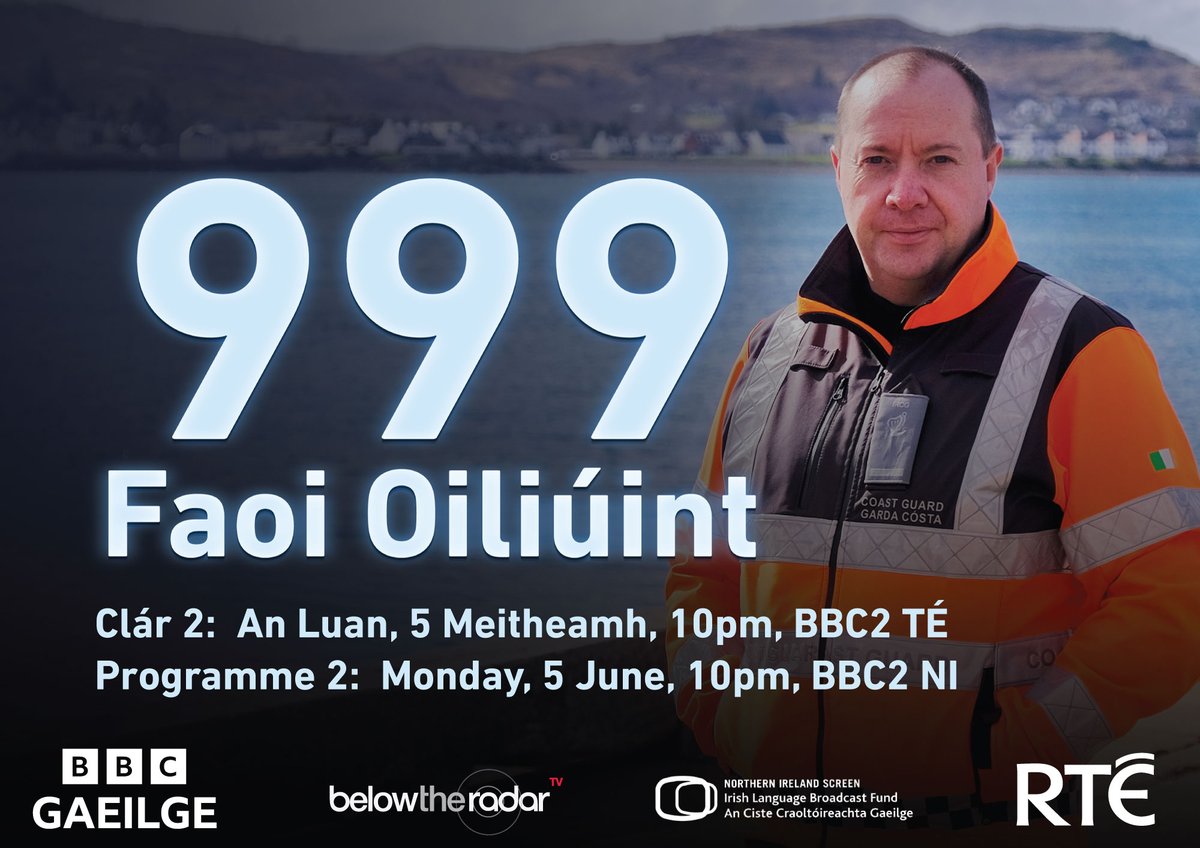 Catch Ep2 of 999 Faoi Oiliúint tonight at 10pm on <a href="/BBCTwoNI/">BBC TWO NI</a> New recruits from <a href="/IrishCoastGuard/">Irish Coast Guard</a> <a href="/MayoRescue/">Mayo Mountain Rescue</a> &amp; <a href="/AmbulanceNAS/">National Ambulance Service 🇮🇪🚑</a> feature tonight. Scaip an scéal a chairde! Stiúrtha ag <a href="/Sean_O_Baoill/">Seán Ó Baoill</a> <a href="/NIScreen/">Northern Ireland Screen</a> #ILBF <a href="/MBhreathnach/">Máire Bhreathnach</a> <a href="/DervsMadden/">Dearbhlá Madden</a>