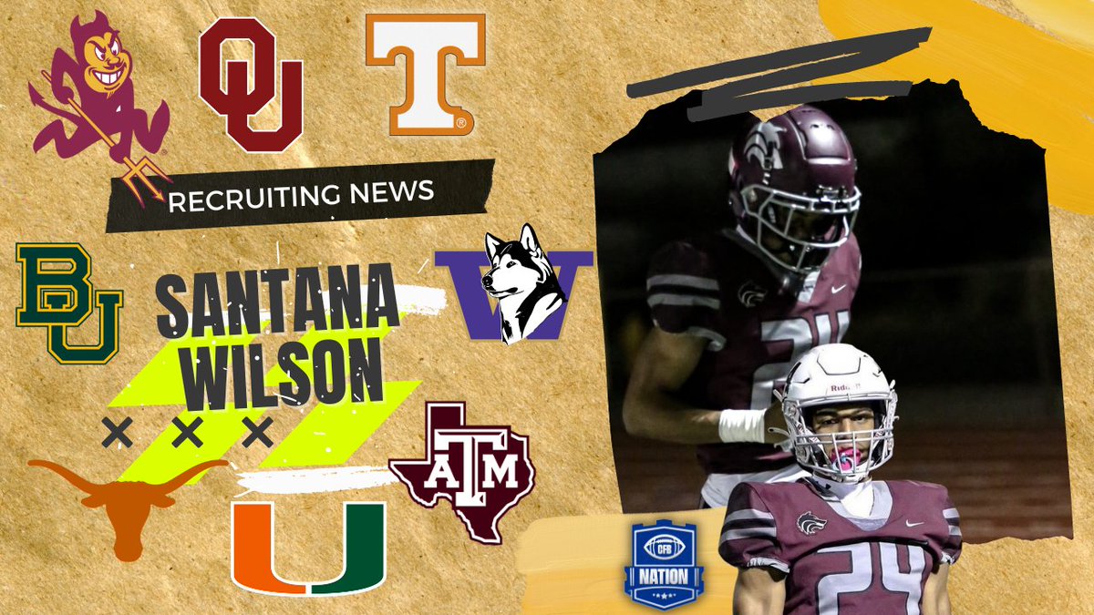 TheCFBNation's tweet image. Desert Mountain HS 4 🌟 2024 DB Recruit Santana Wilson Has Narrowed It Down To 8 Teams 

Santana Is The Son Of Former NFL Star Adrian Wilson

#NCAA #Recruit #TitleTribe @_SantanaW24