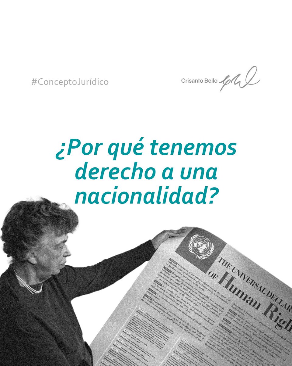 CrisantoBello's tweet photo. Tener una nacionalidad es, hoy en día, un derecho humano. Es que, difícilmente podríamos imaginarnos hoy a un individuo apátrida, porque lo suyo es que todos los seres humanos tengamos un reconocimiento de que pertenecemos a una determinada sociedad. https://t.co/6T0pDwtP59