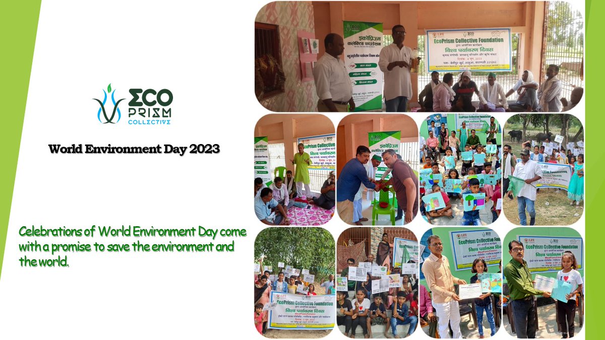 Ecoprism celebrated World Environment Day involving #Children and #Farmers community to draw attention to environmental issues. #MissionLiFE #WorldEnvironmentDay2023 #EnvironmentEducation