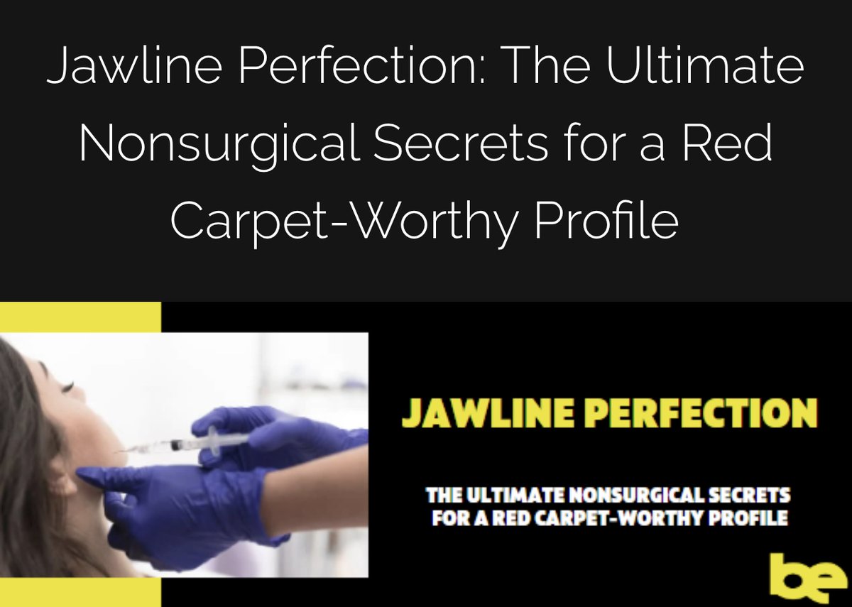 READ: The ultimate nonsurgical secrets for a red carpet-worthy profile #aesthetics #aestheticmedicine #jawlinefiller #facetite #morpheus8 #jawlinecontour

bemedispa.com/jawline-perfec…