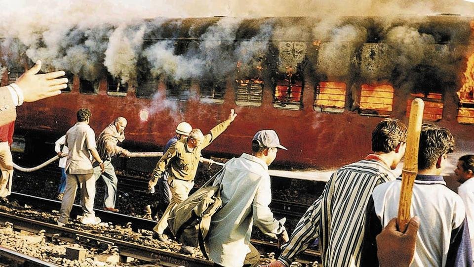 *BONUS*
Godhra Train Burning | February 2002:
59 Hindu pilgrims & karsevaks returning from Ayodhya were killed, and wounding 43 in a fire inside the Sabarmati Express near the Godhra railway station, Gujarat. The cause of the fire remains disputed, leading to the Gujarat Riots.