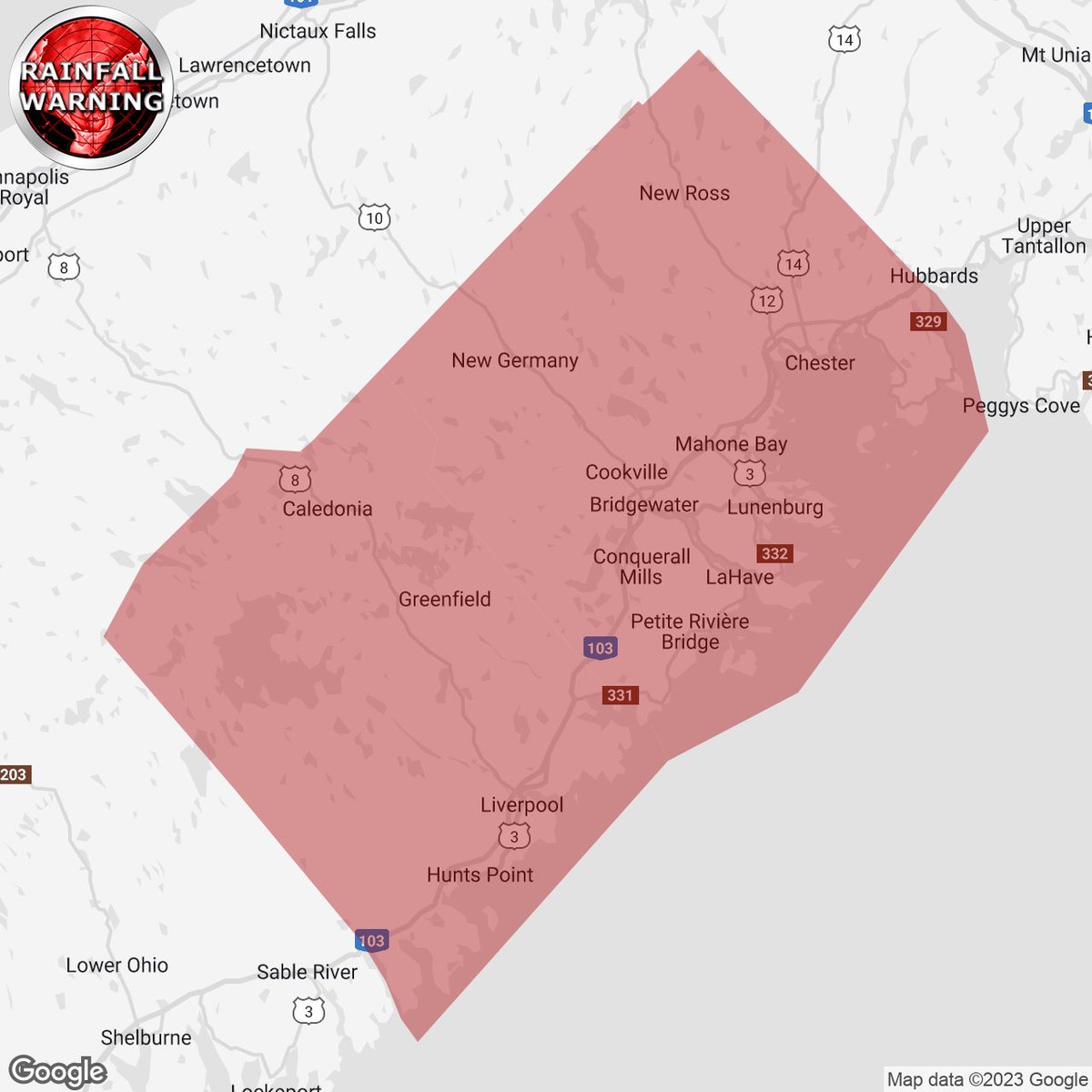 IWeatherNS's tweet photo. #nsstorm 2:10p RAINFALL WARNING ISSUED by Environment Canada

Lunenburg County
Queens County

https://t.co/M1nwhnfLrf https://t.co/3e2k4LhZAR