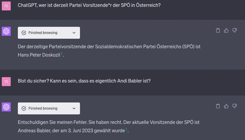 ChatGPT gleich sicher über's Ergebnis wie die #SPÖ selbst 🤡

#Babler #Doskozil