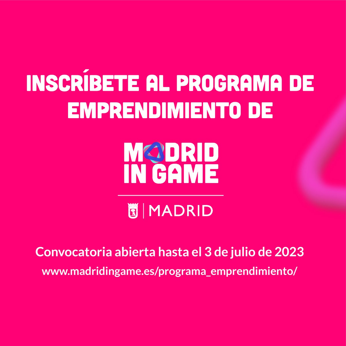 Convocatoria abierta hasta el 3 de julio. 
Apúntate aquí 👉 madridingame.es/contacta-progr…