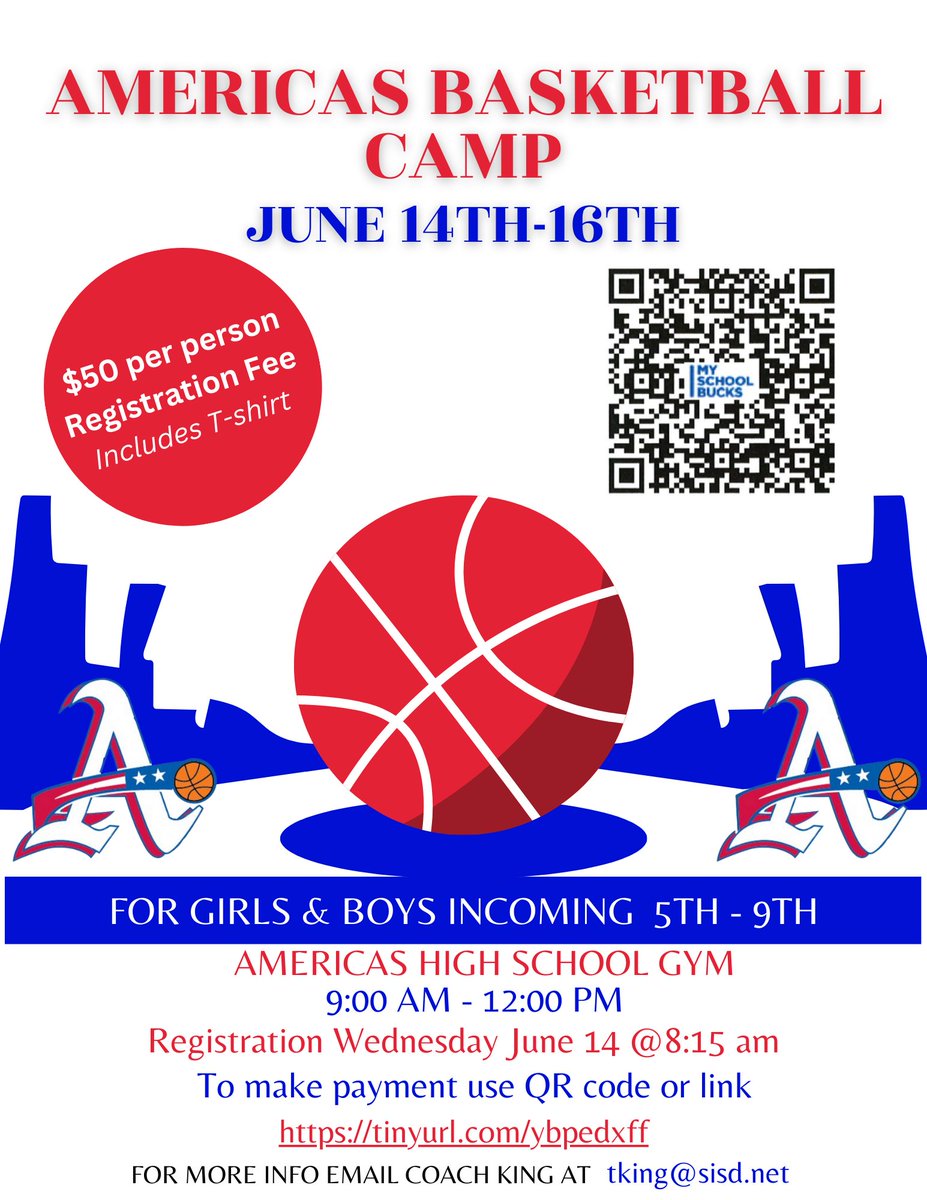 blazerhoops_AHS's tweet photo. 🗣Join us for camp next week!! Use link or QR code to register🏀
https://t.co/m9gJkUTe95 https://t.co/PQf0wKZUsu