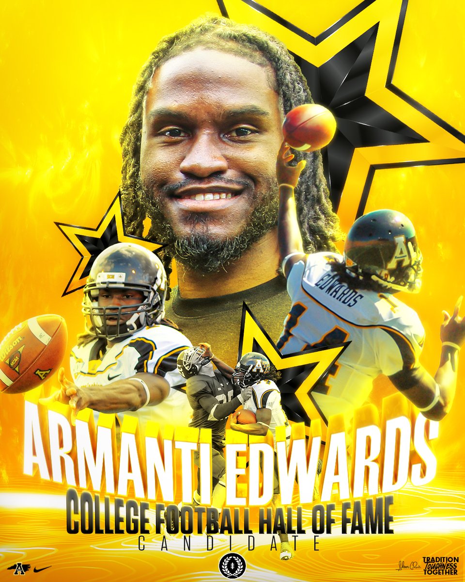 AppState_FB's tweet photo. 𝐎𝐧 𝐭𝐡𝐞 𝐁𝐚𝐥𝐥𝐨𝐭 📜

Congrats to record-setting, title-winning QB @Armanti_Edwards for being included on the 2024 ballot for induction into the College Football Hall of Fame in his first eligible year!

🔗 https://t.co/vXWwcE2X6B

#GoApp | @NFFNetwork | @CFBHall https://t.co/ll8HDxsSqj