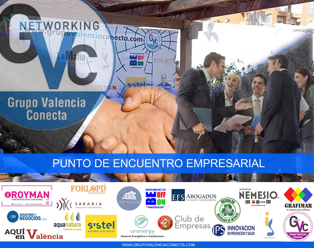 Punto de Encuentro Empresarial de GVC
grupovalenciaconecta.com/eventos-gvc/pu…

Síguenos en RS
facebook.com/grupovalenciac…

linkedin.com/company/gvc-gr…
instagram.com/grupo_gvc/

Patrocinadores de GVC
lnkd.in/dP9dfMe

Comparte con tus contactos
#GrupoValenciaConecta #Netwrorking #Empresas