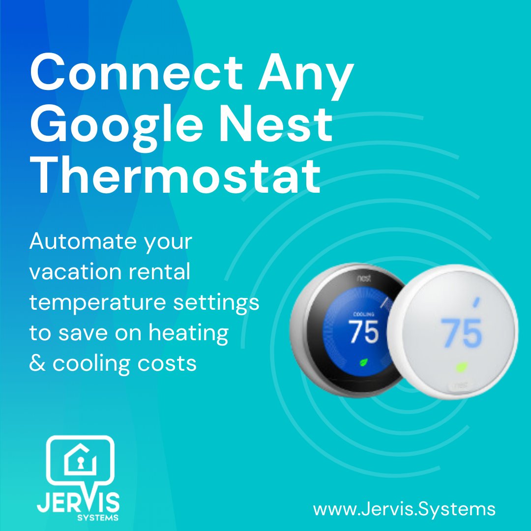 Our integration with @google Nest is live!
Import your Google Nest smart thermostats to pre-set the temperature at all your rental properties before, during, and after your guest stays.

#automation #management #str #proptech #proptechnews #devices #shorttermrentals #google