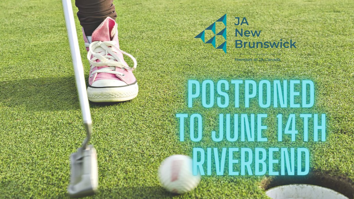 ☔️ Due to the forecasted rain this week, we have decided to POSTPONE the JA Golf Fore Youth to Wednesday, June 14th at Riverbend! Here's to sunnier days ahead! ☀️ ⛳️

#successstartshere #juniorachievement #weareJANB #newbrunswick #nbproud