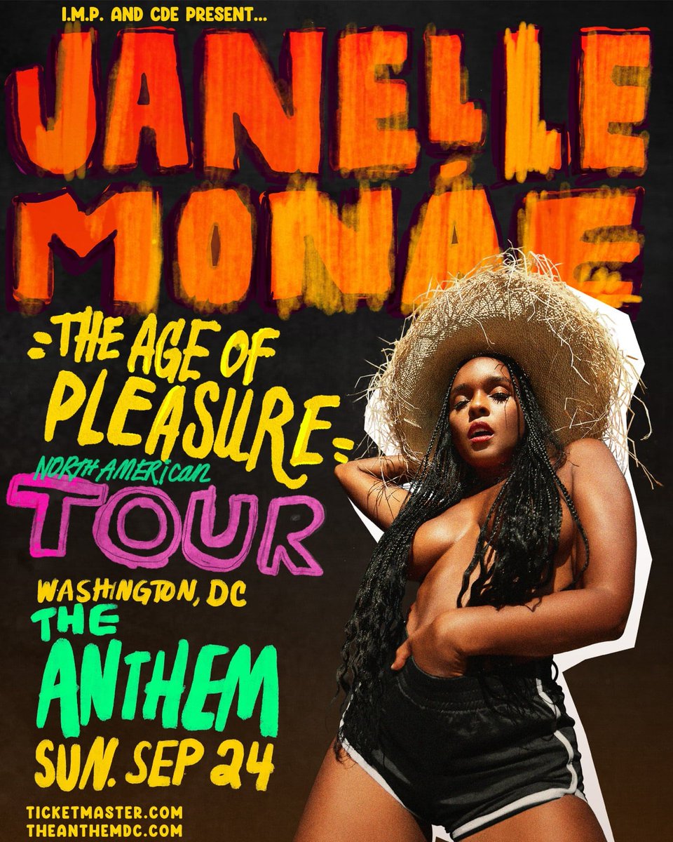 CDEPresents's tweet image. 🔥🔥🔥💥💥💥 @JanelleMonae @TheAnthemDC *PRESALE STARTS NOW* Today (6/5/23) only, code: FLOAT 🎟 ticketmaster.com/event/15005EB8…