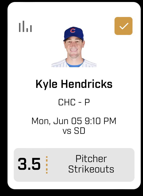 Peter Parlay on Twitter "Kyle Hendricks MLB Over 3.5 PS Kyle has gone