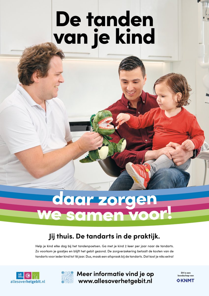 allesovergebit's tweet photo. Bij gezond opgroeien hoort een gezonde mond. Als jij iedere dag je kind thuis helpt bij het tandenpoetsen en 2 keer per jaar met je kind naar de tandarts gaat, kun je gaatjes voorkomen! En dat kost niets. Lees alles over een supergezond kindergebit: https://t.co/XglojBtUnJ https://t.co/GgIZYtdiyG