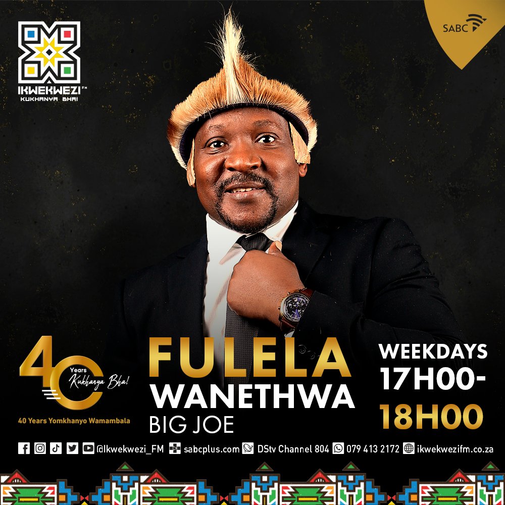 Ikwekwezi_FM's tweet photo. Beka indlebe 🔈🔉🔊

🎙 #FulelaWanethwa no Big Joe 
⏲ 5PM - 6PM ku Ikwekwezi FM

#40YearsYomkhanyoWamambala 
 📻 90.6-107.7 FM 
 📺 DStv Ch. 804 
 💻 Stream | https://t.co/22vpJAv2le https://t.co/kNGOVGuPoS